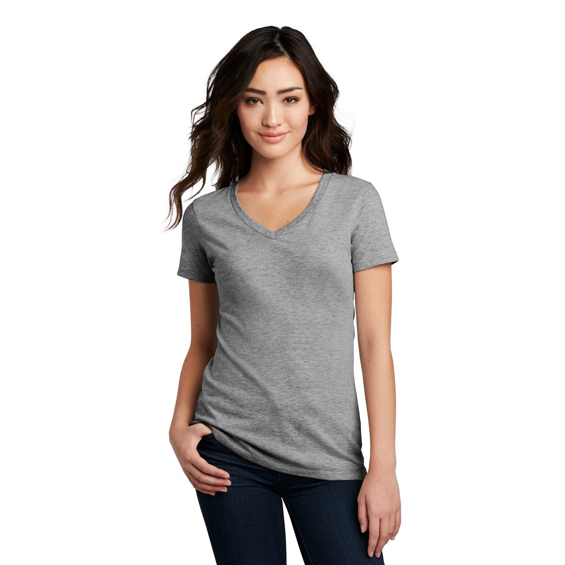 District-District® Women's Perfect Blend® CVC V-Neck Tee. DM1190L-MedTech-6